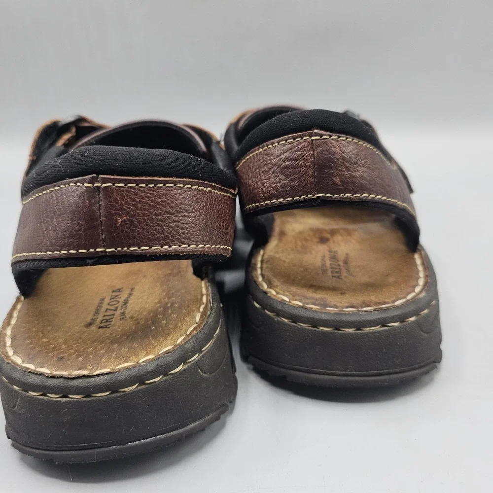 Vintage 90s Y2K Arizona Jean Leather Mens Chunky Fisherman Padded Sandals Sz 12